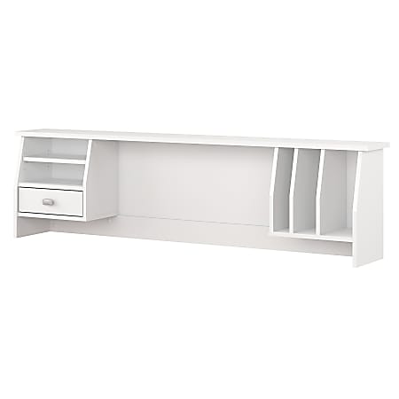 Bush Furniture Broadview Small Hutch Organizer for 60"W Desk, Pure White, Standard Delivery