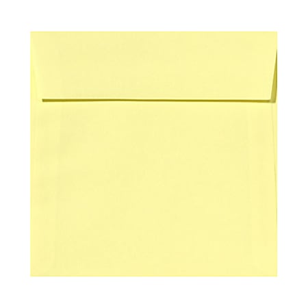LUX Square Envelopes, 7 1/2" x 7 1/2", Gummed SealLemonade Yellow, Pack Of 50