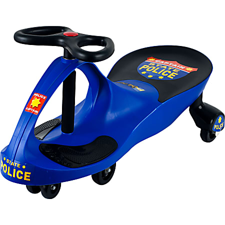 Lil' Rider Wiggle Ride-On Car, Chief Justice Police, 16"W x 13 1/2"W x 30"D, Blue