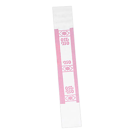 PM™ Company Currency Bands, $250.00, Cerise, Pack Of