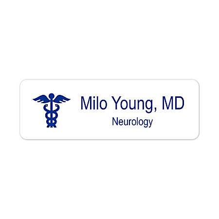 Custom Engraved Plastic Name Badge/Tag, Round Or Square Corners, Assorted Color Options, 1" x 3"