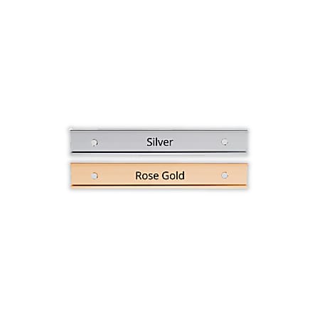Slide-In Metal Wall Mount Office Sign Holder, Gold or Silver, 1" x 8"