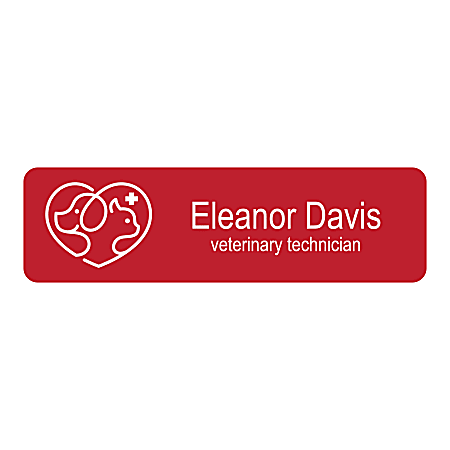 Custom Engraved Plastic Name Badge/Tag, Round Or Square Corners, Assorted Color Options, 1" x 3-1/2"