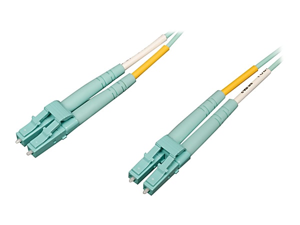 Tripp Lite 2M 10Gb/100Gb Duplex Multimode 50/125 OM4 LSZH Fiber Patch Cable LC/LC Aqua 2 Meters - Patch cable - LC multi-mode (M) to LC multi-mode (M) - 2 m - fiber optic - duplex - 50 / 125 micron - OM4 - aqua