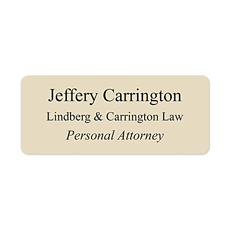 Custom Engraved Metal Rectangle Name BadgeTag 1 14 x 2 34 Silver - Office  Depot