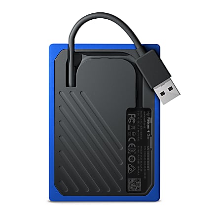 WD My Passport Go - Disque dur SSD externe 2To USB 3.0 noir et bleu