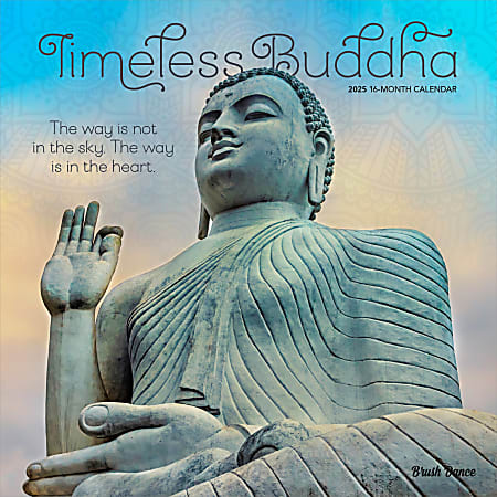 2025 Brush Dance Timeless Buddha Monthly Plastic-Free Square Wall Calendar, 12" x 12", Inspiration, January to December 2025, 9781975478674