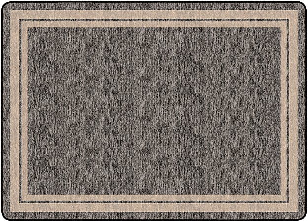 Flagship Carpets Double-Border Rectangular Rug, 72" x 100", Gray