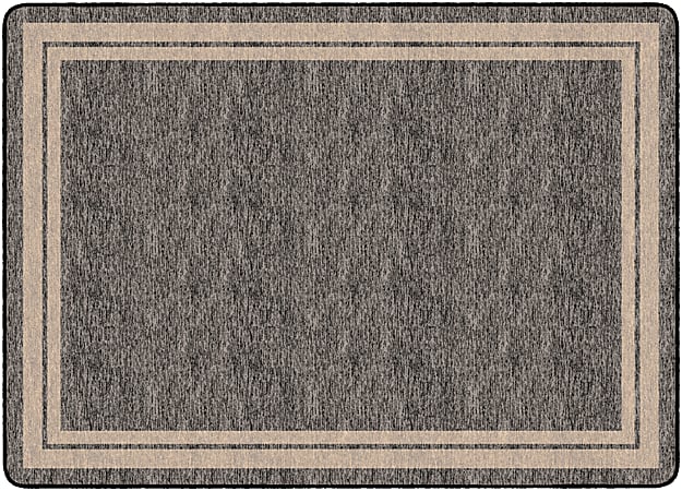 Flagship Carpets Double-Border Rectangular Rug, 72" x 100", Gray