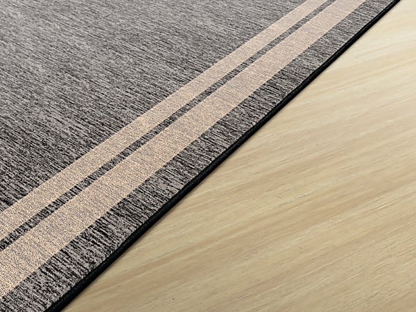 Flagship Carpets Double Border Rectangular Rug 72 x 100 Gray - ODP