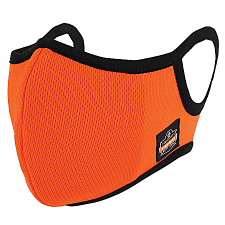 Ergodyne Skullerz 8802F(x) Contoured Face Cover Mask With Filter, Large/X-Large, Orange