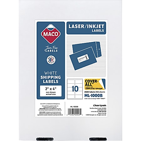 Maco MACML1000B Shipping Labels - Office Depot