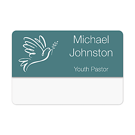 Custom Engraved Plastic Name Pocket Badge/Tag, 1 1/4" x 3"