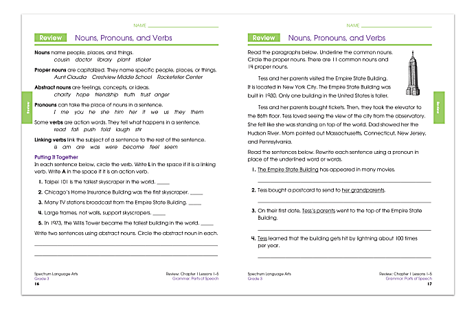 Carson-Dellosa Spectrum Language Arts Workbook, Grade 3