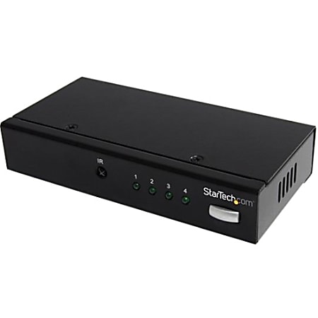 StarTech.com 4 Port DisplayPort Video Switch & IR Remote Control