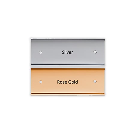 Slide-In Metal Wall Mount Office Sign Holder, Gold or Silver, 3" x 8"