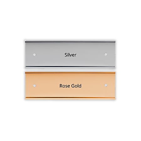 Slide-In Metal Wall Mount Office Sign Holder, Gold or Silver,&nbsp;3" x 10"