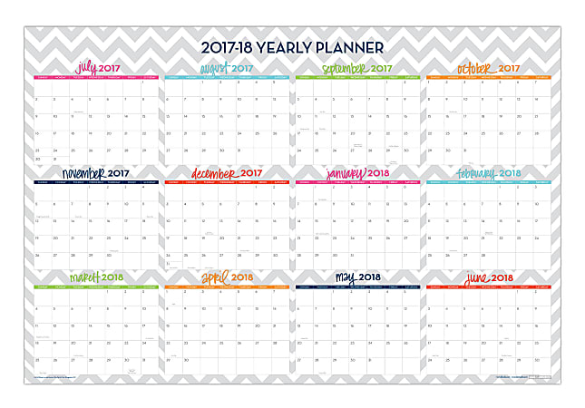 Dabney Lee for Blue Sky™ Fashion Yearly Erasable Laminated Planner, 24" x 36", Ollie, July 2017 to December 2018 (102411)