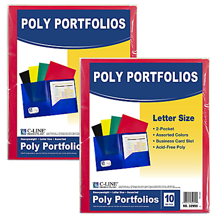 C-Line 2-Pocket Poly Portfolios, 8-1/2" x 11", Primary