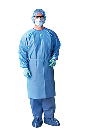 Medline AAMI Level 3 Isolation Gowns, X-Large, Blue, Case Of 50