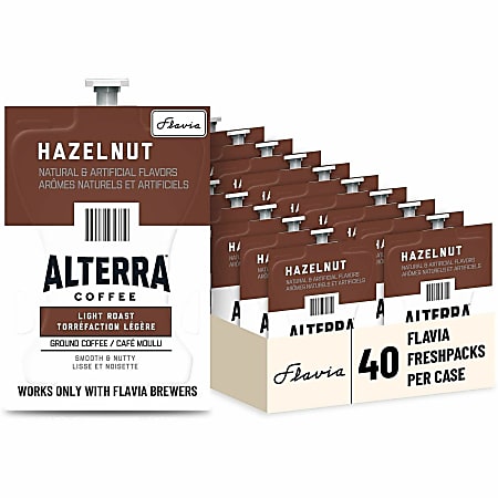 Flavia Freshpack, Capsule Hazelnut Flavored Coffee, Compatible with Flavia Creation 150, 200, 300, 500, 600, 0.2 oz, 40 Capsules, Hazelnut