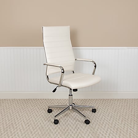 Flash Furniture LeatherSoft™ Faux Leather High-Back Executive Office Chair, White