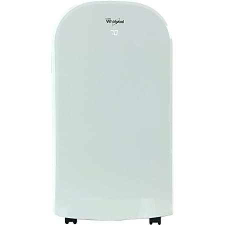 Whirlpool Dual-Exhaust Portable Air Conditioner With Remote, 12,000 BTU, 30 5/16"H x 17 15/16"W x 15 5/8"D, White