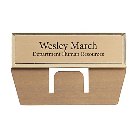 Custom Engraved Metal Rectangle Pocket Name Badge/Tag, 3/4" x 2-3/4", Gold And Black