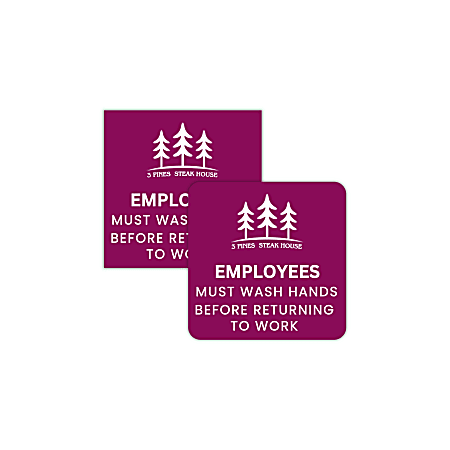 Custom Create Your Own Engraved Plastic Wall Sign & Name Plate, Square Or Round Corner, 4" x 4"