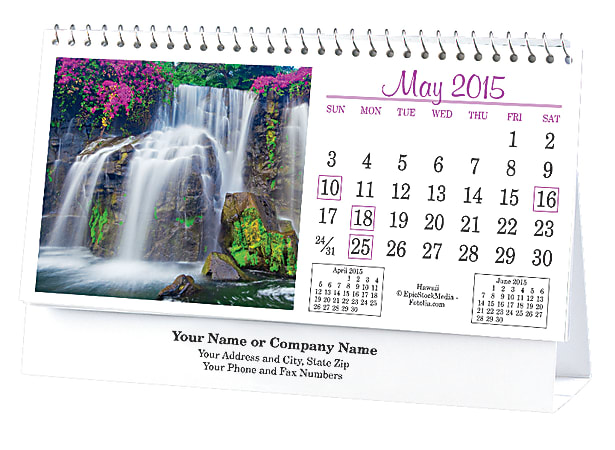 Custom Wirebound Desk Calendar With Photographic Scenes 6 14 x 4 Scenes