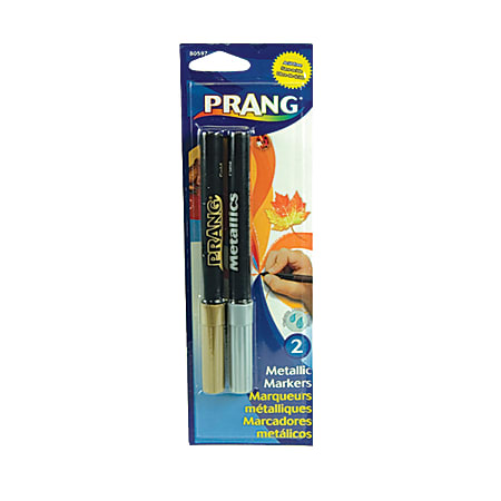 Prang® Metallic Markers, Bullet Point, Gold/Silver, Pack Of 2