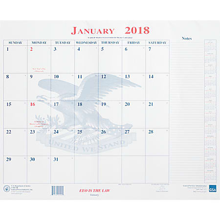 UNICOR Monthly Blotter-Style Desk Calendar, 18" x 22", White, January To December 2018