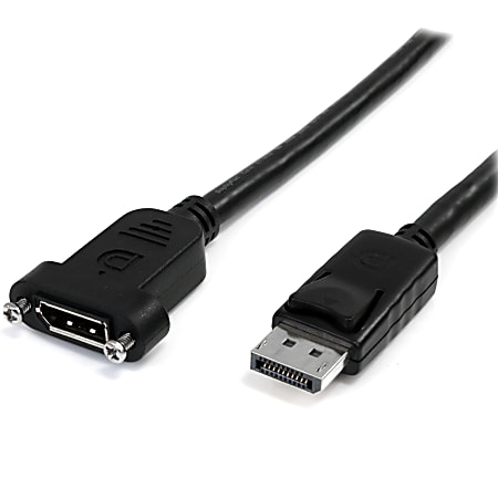 StarTech.com 3ft (1m) Panel MountPort Cable, 4K x 2K Video,Port 1.2 Extension Cable Male to Female, DP Extender Cord