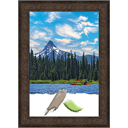 Amanti Art Picture Frame, 26" x 36", Matted For 20" x 30", Ridge Bronze