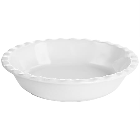 Martha Stewart Stoneware Pie Pan, 9”, White