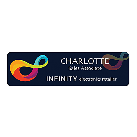 Custom Printed Full Color Rectangle Name Badge/Tag, Round Or Square Corners, 1" x 3-1/2"