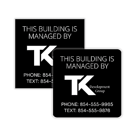 Custom Plastic Engraved Wall Sign, 10" x 10"
