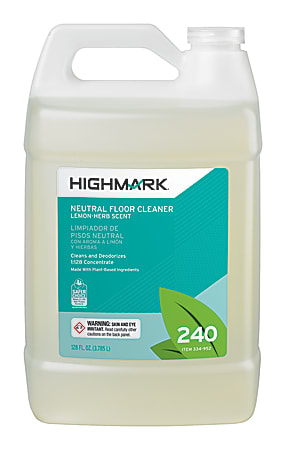 Highmark® Neutral Floor Cleaner, Citrus Herb Scent, 128 Oz Bottle