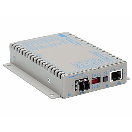Omnitron iConverter T1/E1 Fiber Media Converter RJ48 LC Multimode 5km - 1x T1/E1; 1x LC Multimode; Wall-Mount Standalone; US AC Powered - 8706-0-D