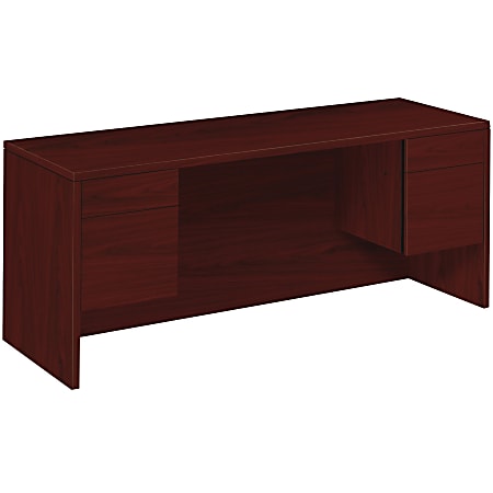 HON® 10500 72"W Kneespace Computer Desk Credenza, Mahogany