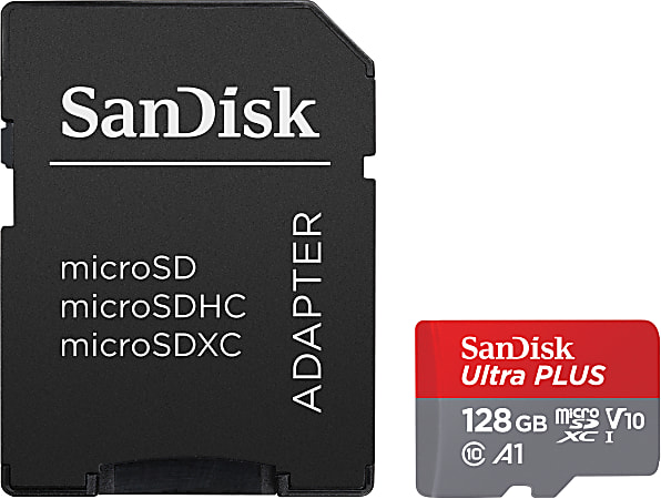 SanDisk Ultra PLUS microSD Memory Card 128GB - Office Depot