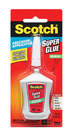 Scotch Single Use Super Glue No-Run Gel, 0.02 oz, Dries Clear, 4/Pack  (AD119)