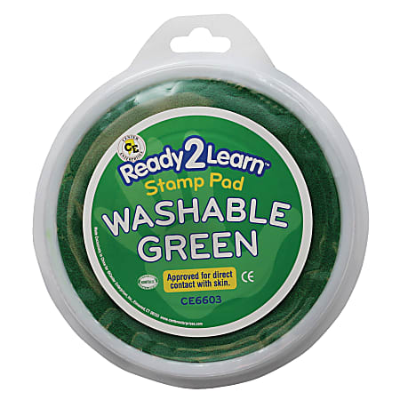 Ready 2 Learn® Jumbo Washable Stamp Pad, Green, Pack of 6