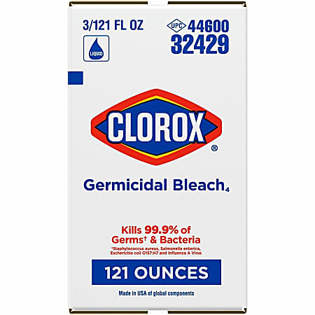 Clorox Germicidal Bleach - Concentrate - 121 fl oz (3.8 quart) - Regular Scent - 1 Each - White