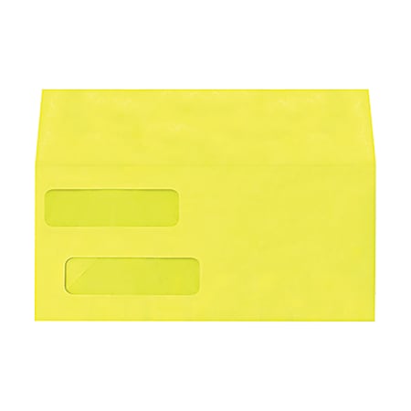 LUX #10 Invoice Envelopes, Double-Window, Peel & Press Closure, Citrus, Pack Of 50