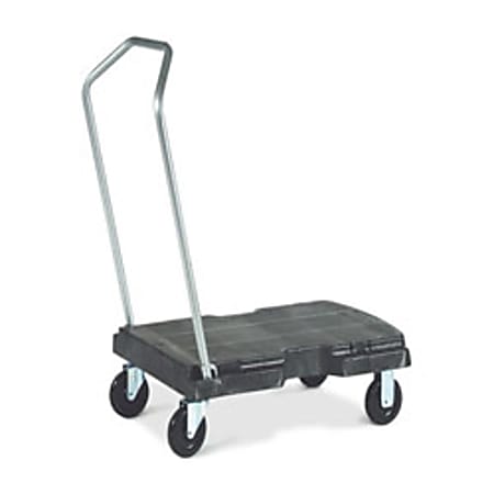 Rubbermaid Commercial Utility Duty Triple Trolley - Push/Pull Handle - 500 lb Capacity - 5" Caster Size - 4401BLA