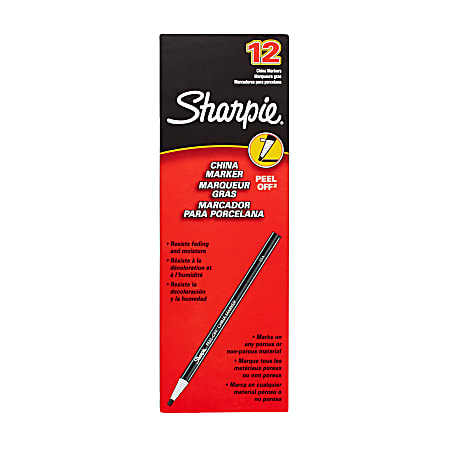 Sharpie Peel Off China Markers Red Non toxic Pack of 12 - Office Depot