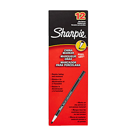 Sharpie® Peel-Off™ China Markers, Red, Non-toxic, Pack of