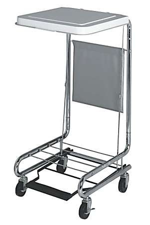 Medline Hamper Stand With Foot Pedal, 19 1/4" x 21" x 9 1/4", Chrome