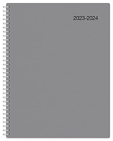 2023-2024 Office Depot® Brand Monthly Academic Planner, 8-1/2" x 11", 30% Recycled, Gray, July 2023 to June 2024